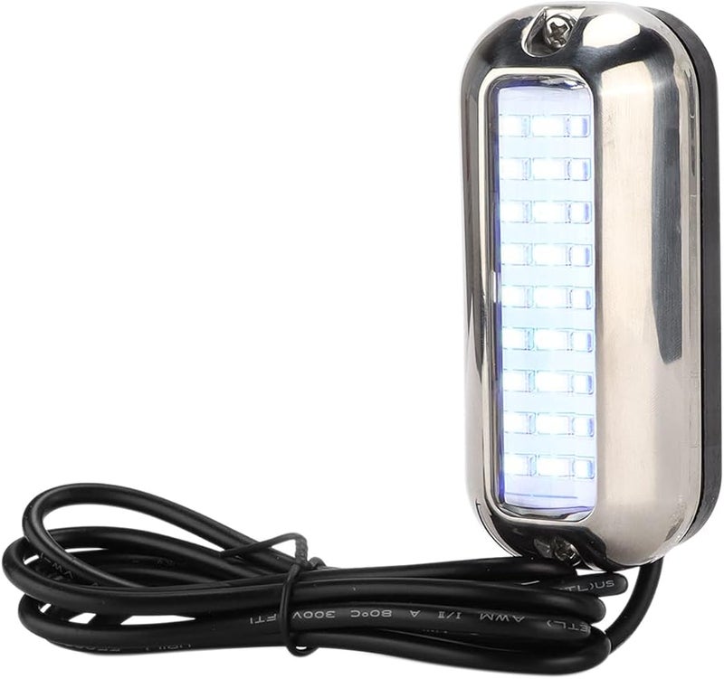 ضوء قارب تحت الماء أزرق 27 LED 74 لومن IP68 مصنوع من الفولاذ المقاوم للصدأ لمارينا RV مصباح مؤخرة القارب - Image 5